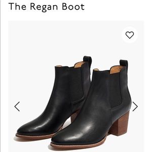 Madewell Leather Regan Boot, Size 9 1/2, Black, Worn Once
